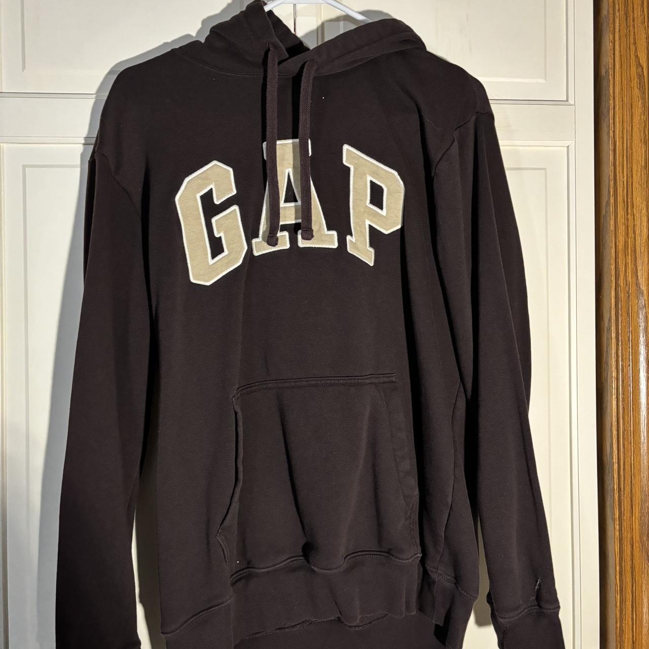 brown and tan gap hoodie #gap #hoodie - Depop