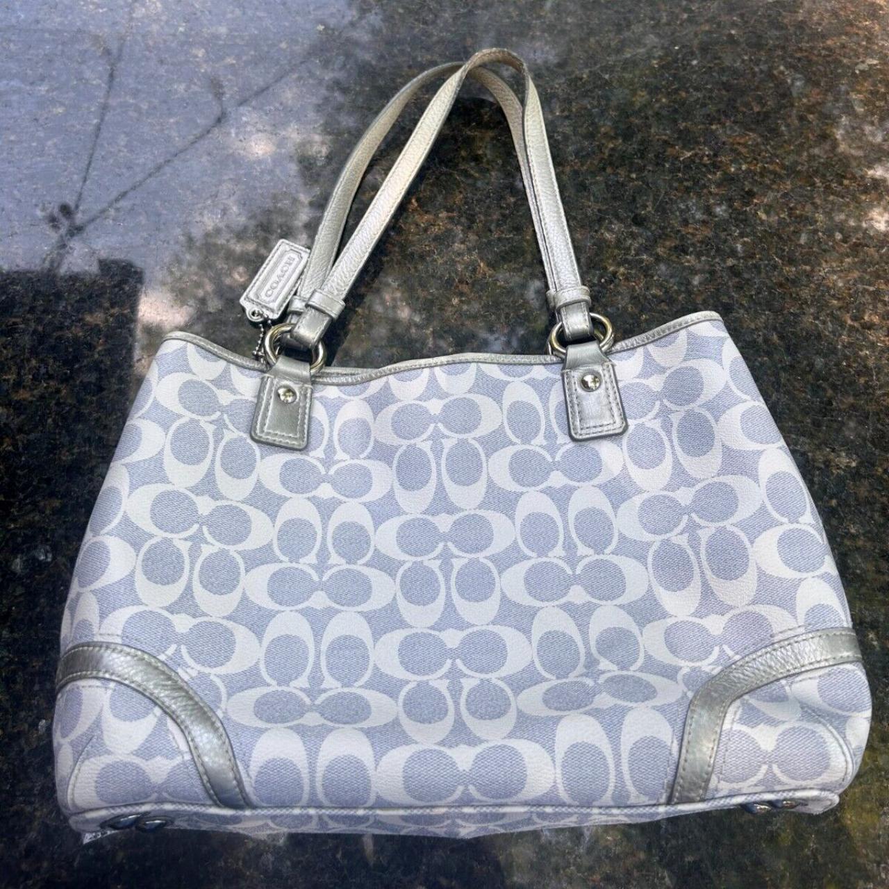 COACH Ashley Op Art Dotted Shoulder-Hand Bag Purse GRAY Style F20049 | eBay