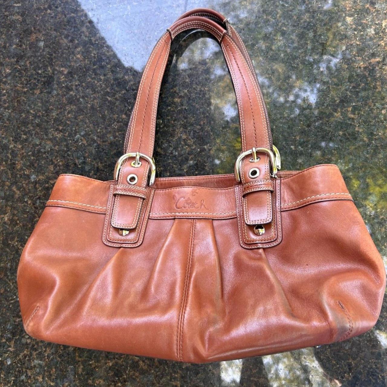 バッグ OLD COACH Soho brown Leather Handbag OLD COACH Soho shoulder bag small satchel Handbag Dark Brown
