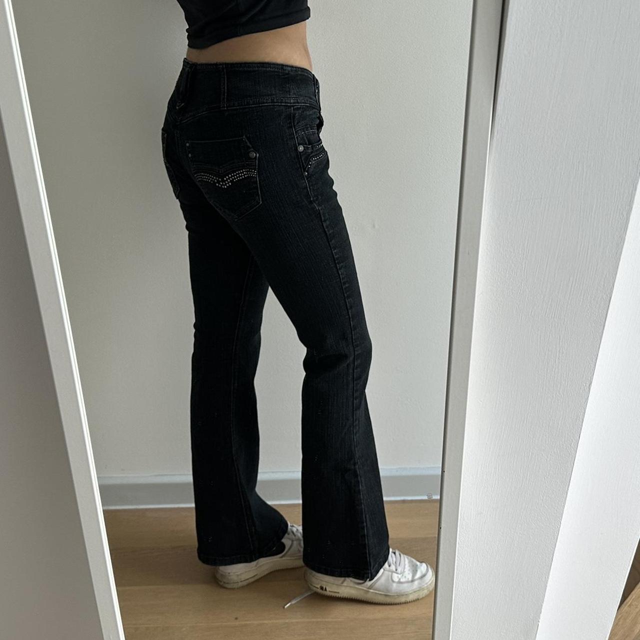 Jane Norman Women's Navy and Silver Jeans | Depop