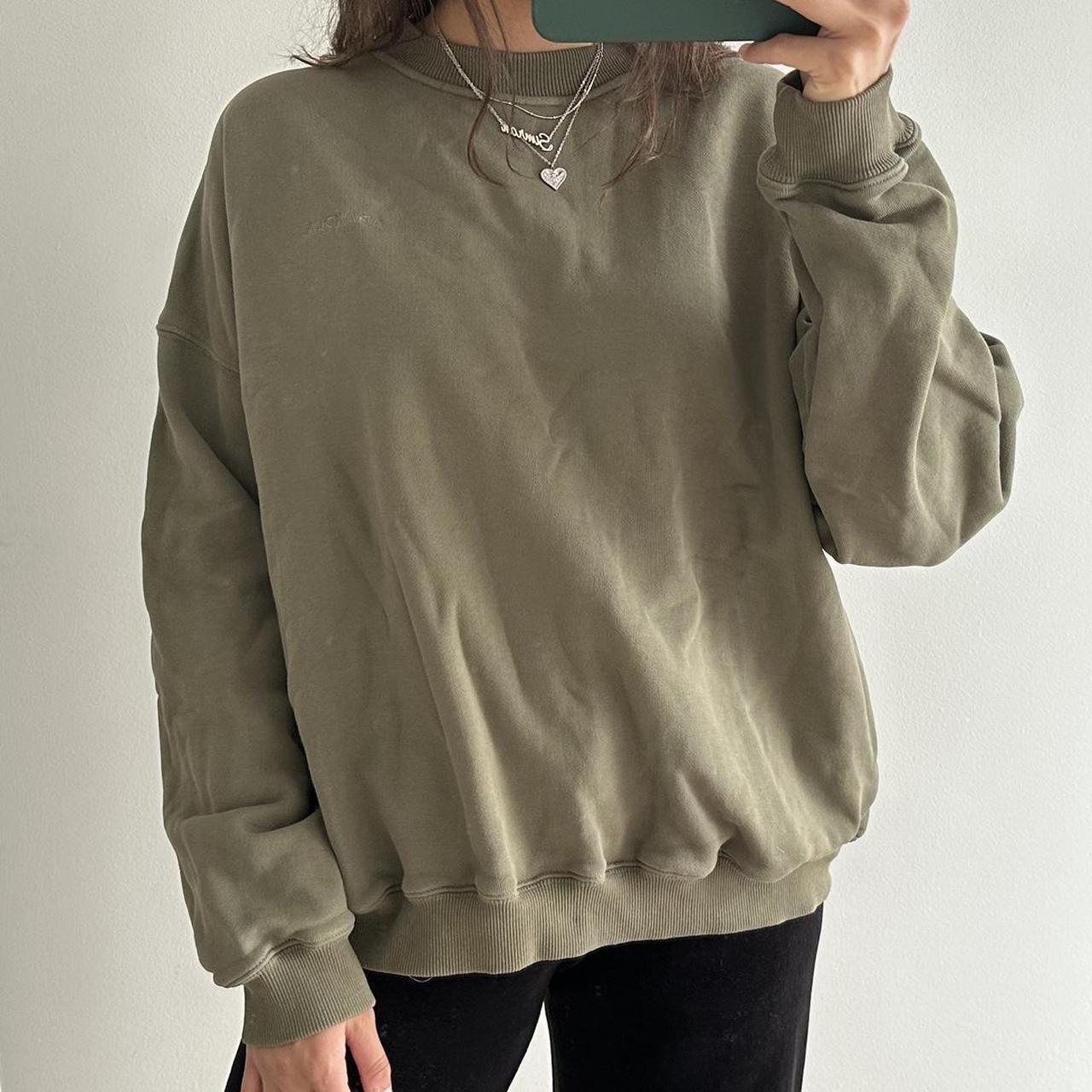 Olive green sweatshirt women on sale