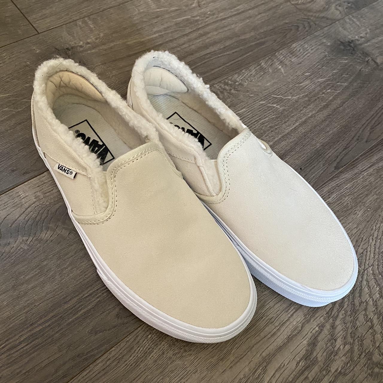 Tan Fur Lined Vans Faux Fur Lined Fuzzy Vans Tan Furry Vans Shoes Top