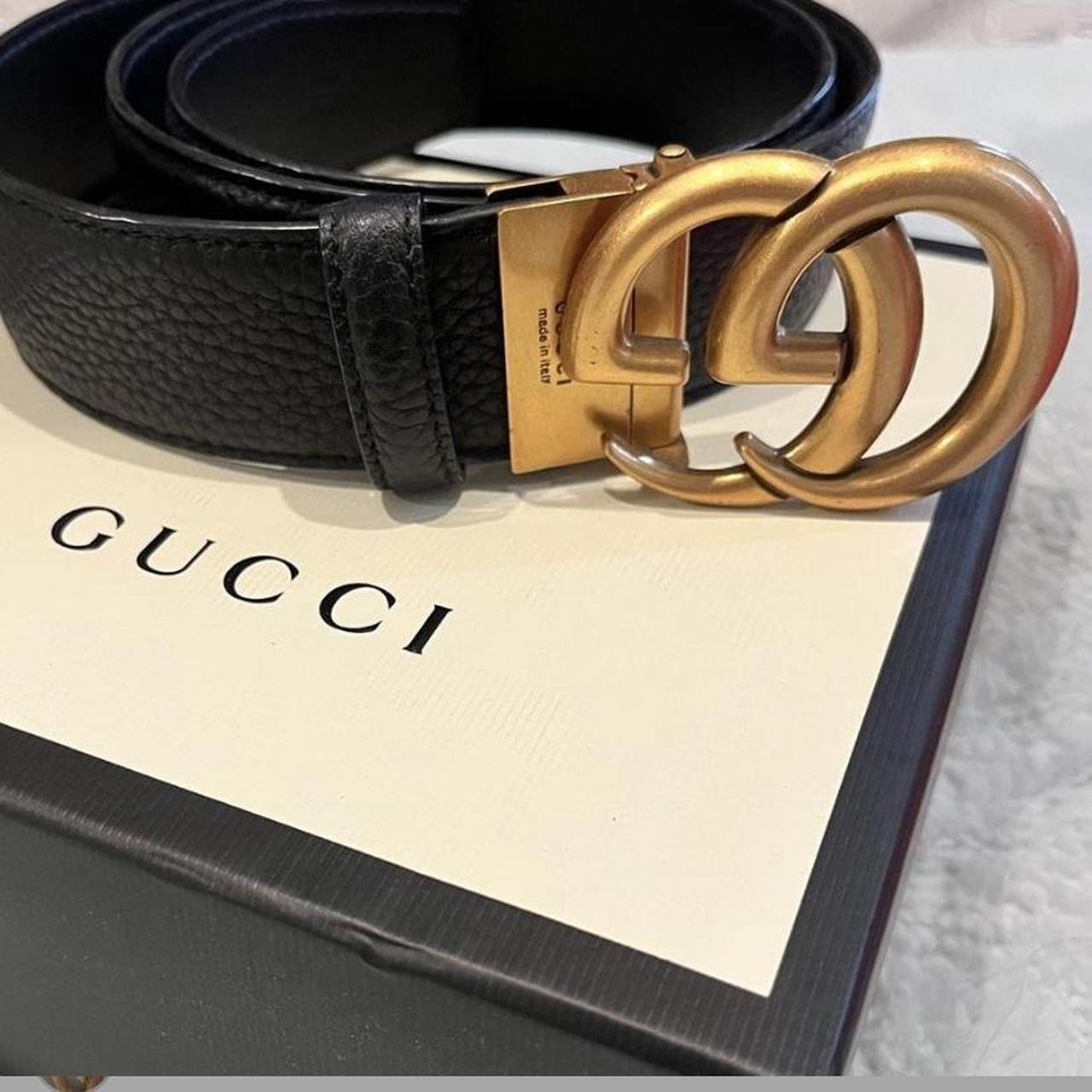 Gucci Belt size 85/34. Worn once. #gucci #guccibelt - Depop