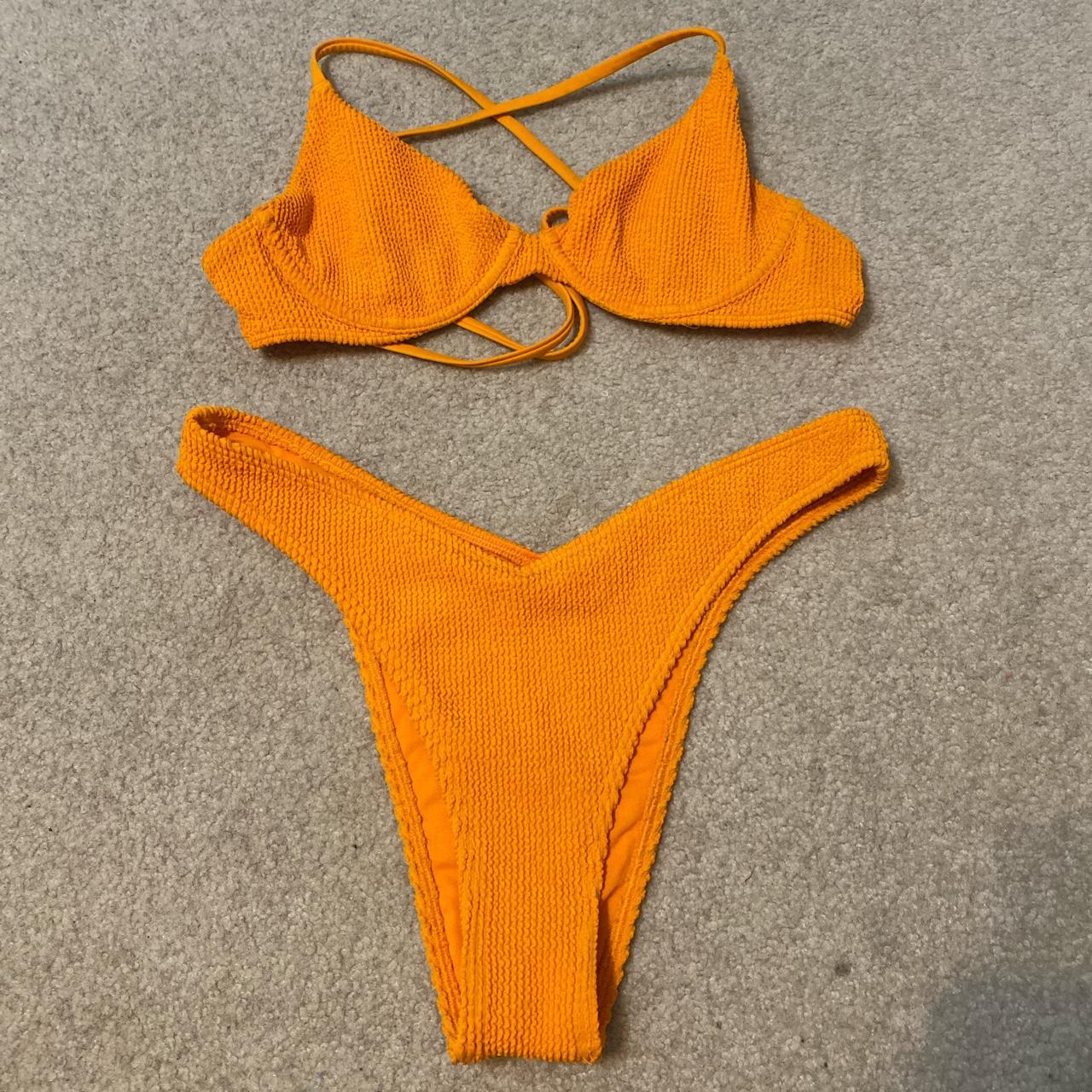 Hollister Orange Bikini Size Medium hollister... Depop