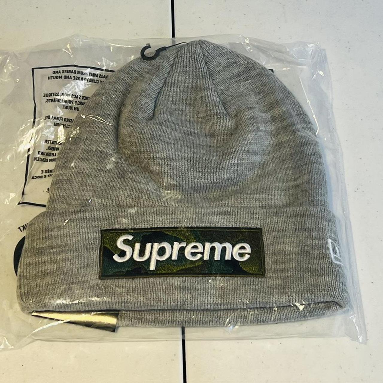 Supreme grey hotsell box logo beanie