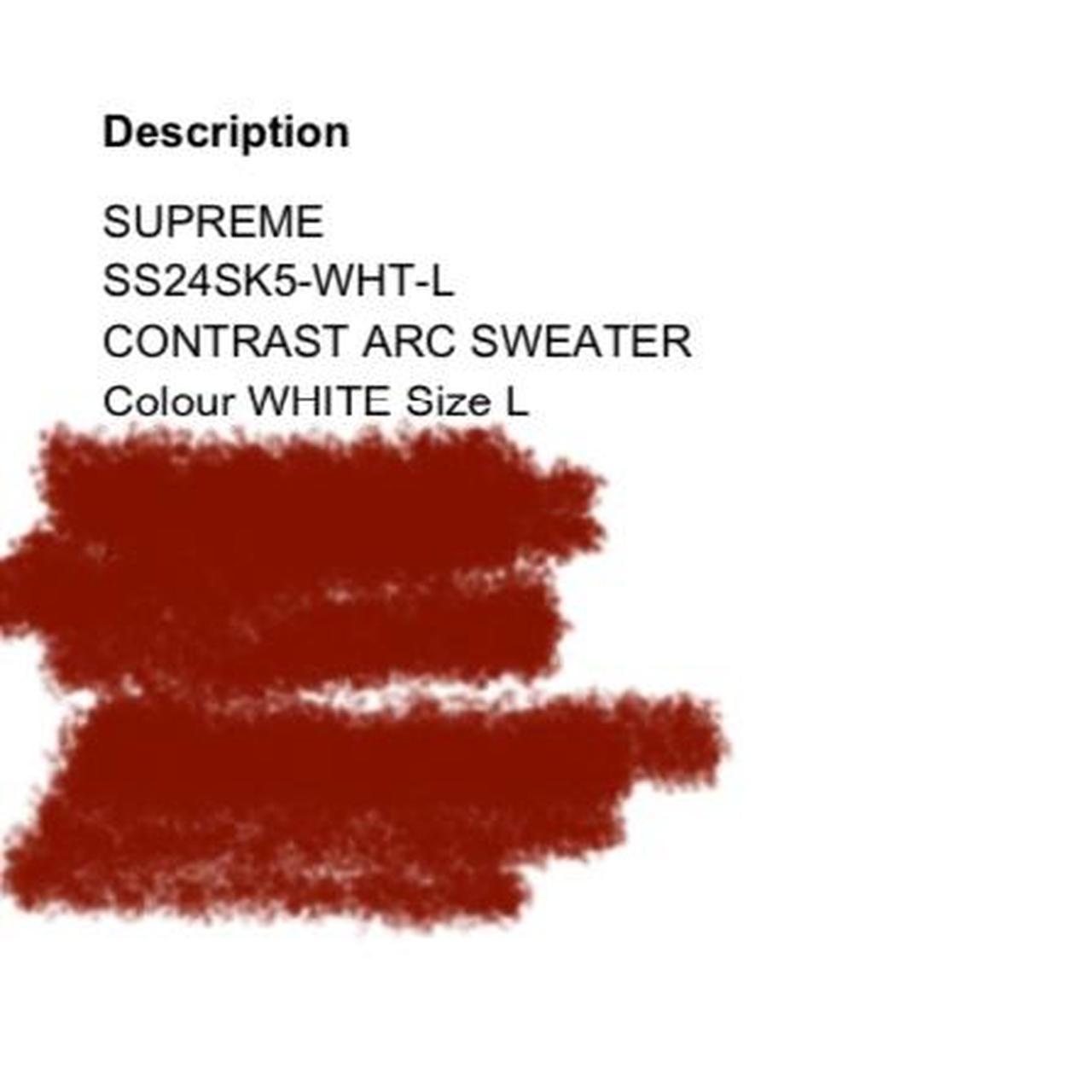 海外限定 Supreme Contrast Supreme Arc Sweater／White Contrast 2024 ...