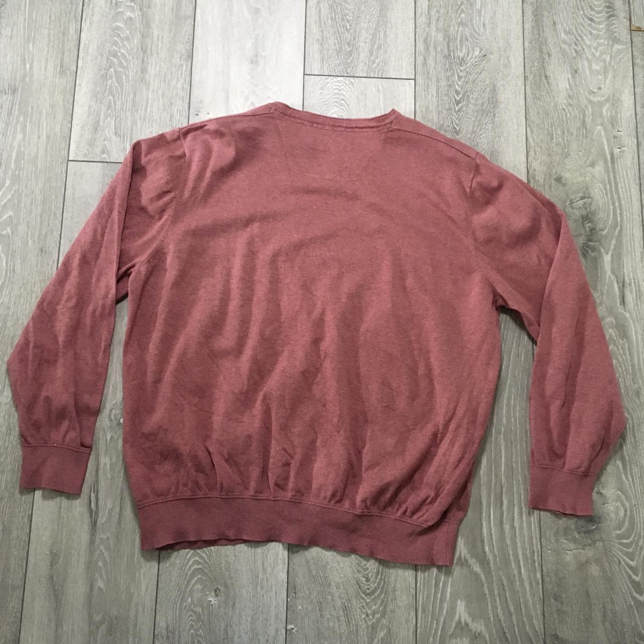 John Rocha Red V-neck Cotton Sweatshirt Jumper -... - Depop