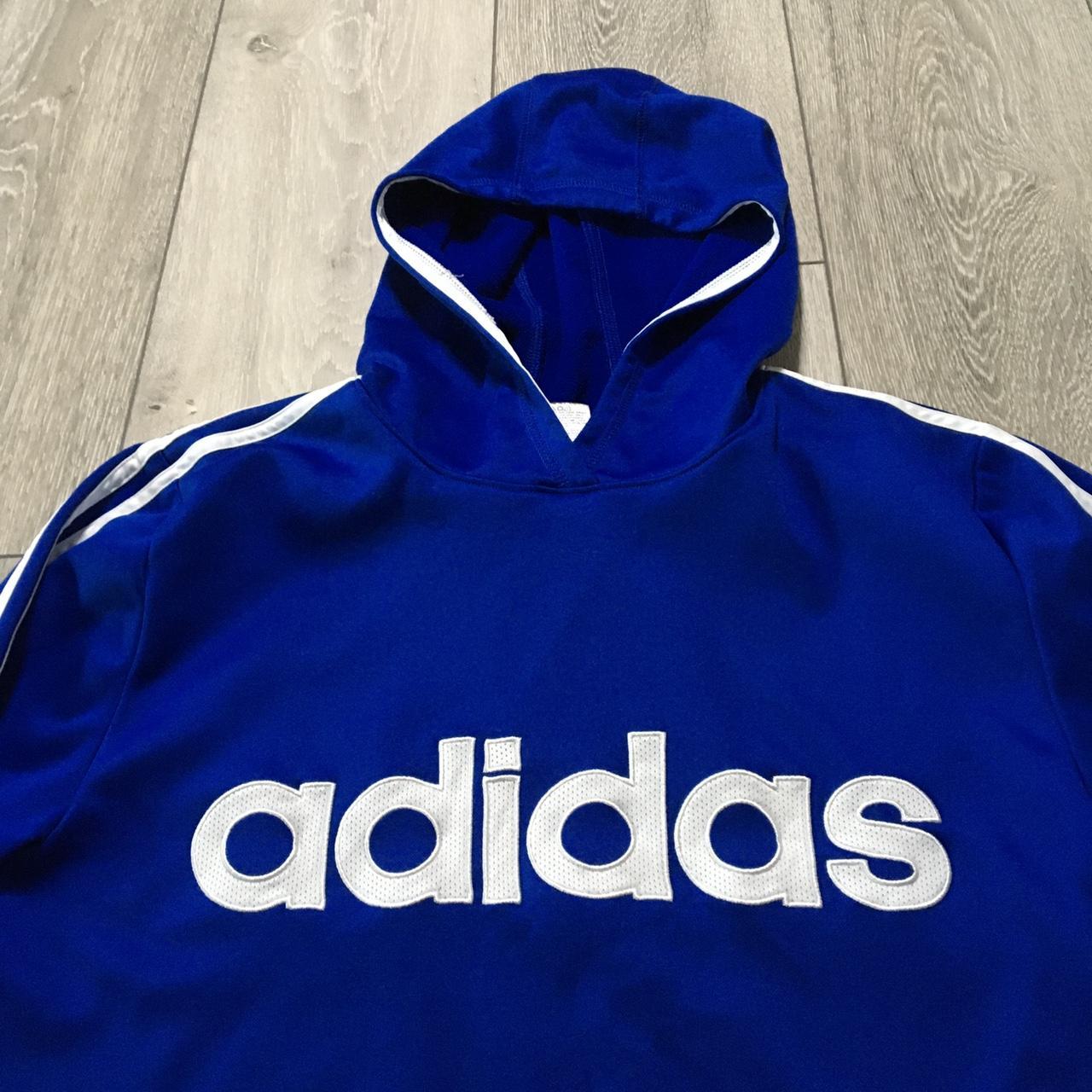 Adidas Kids Blue Pullover Hoodie - Youth XL 18/20... - Depop