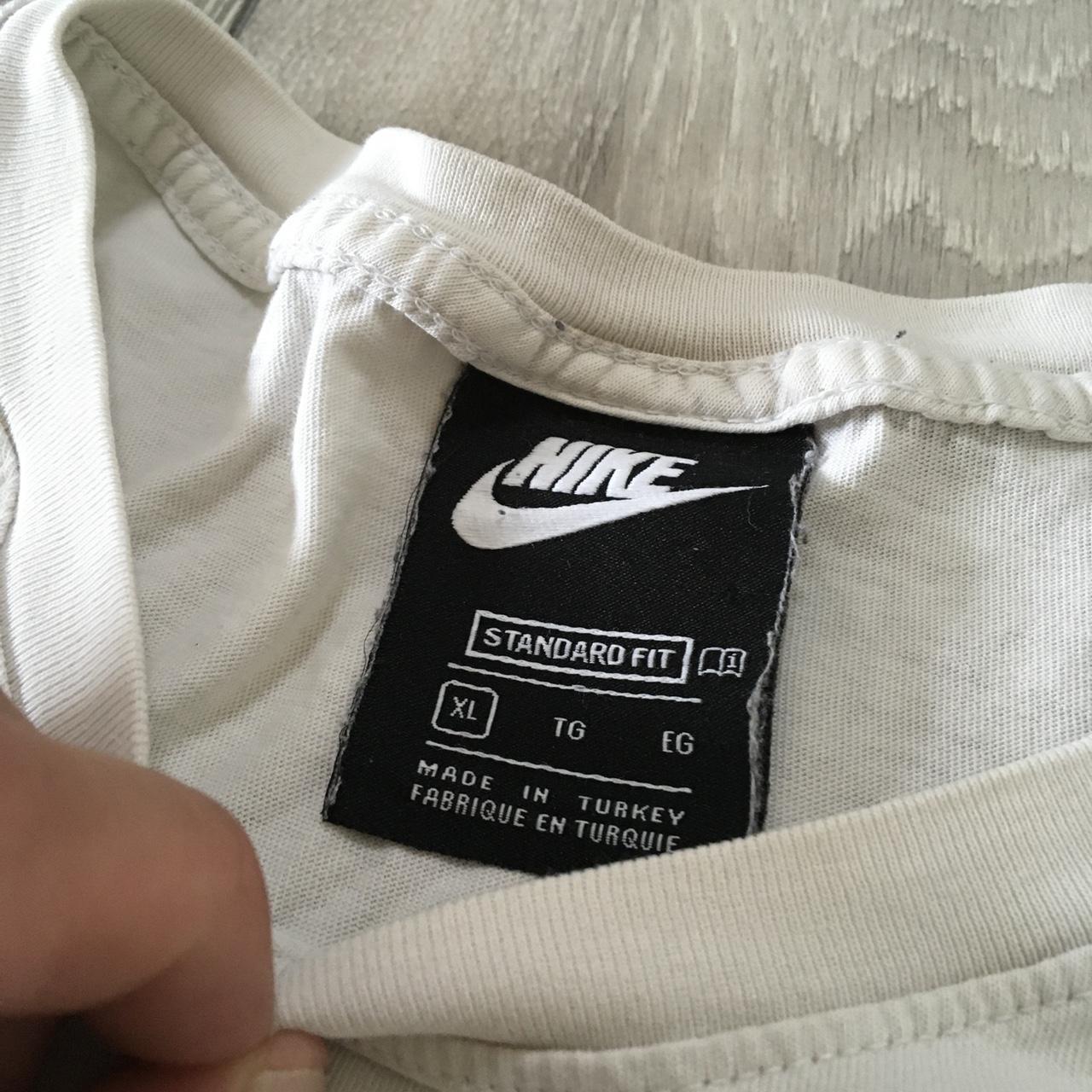 Nike White Spell Out Logo Print Cotton T-shirt -... - Depop