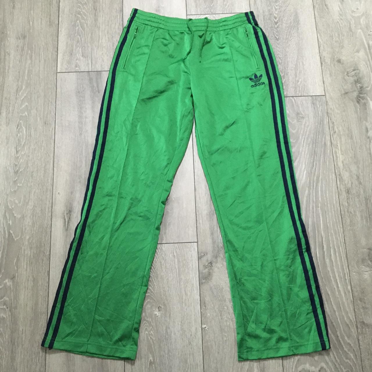 Adidas Tracksuit Bottoms Mens Medium Green Track... Depop