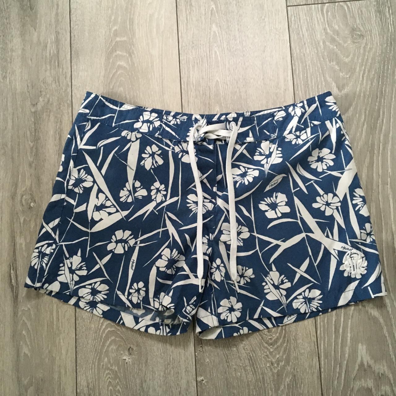 Rip Curl Swim Shorts Womens W34 Blue White Floral