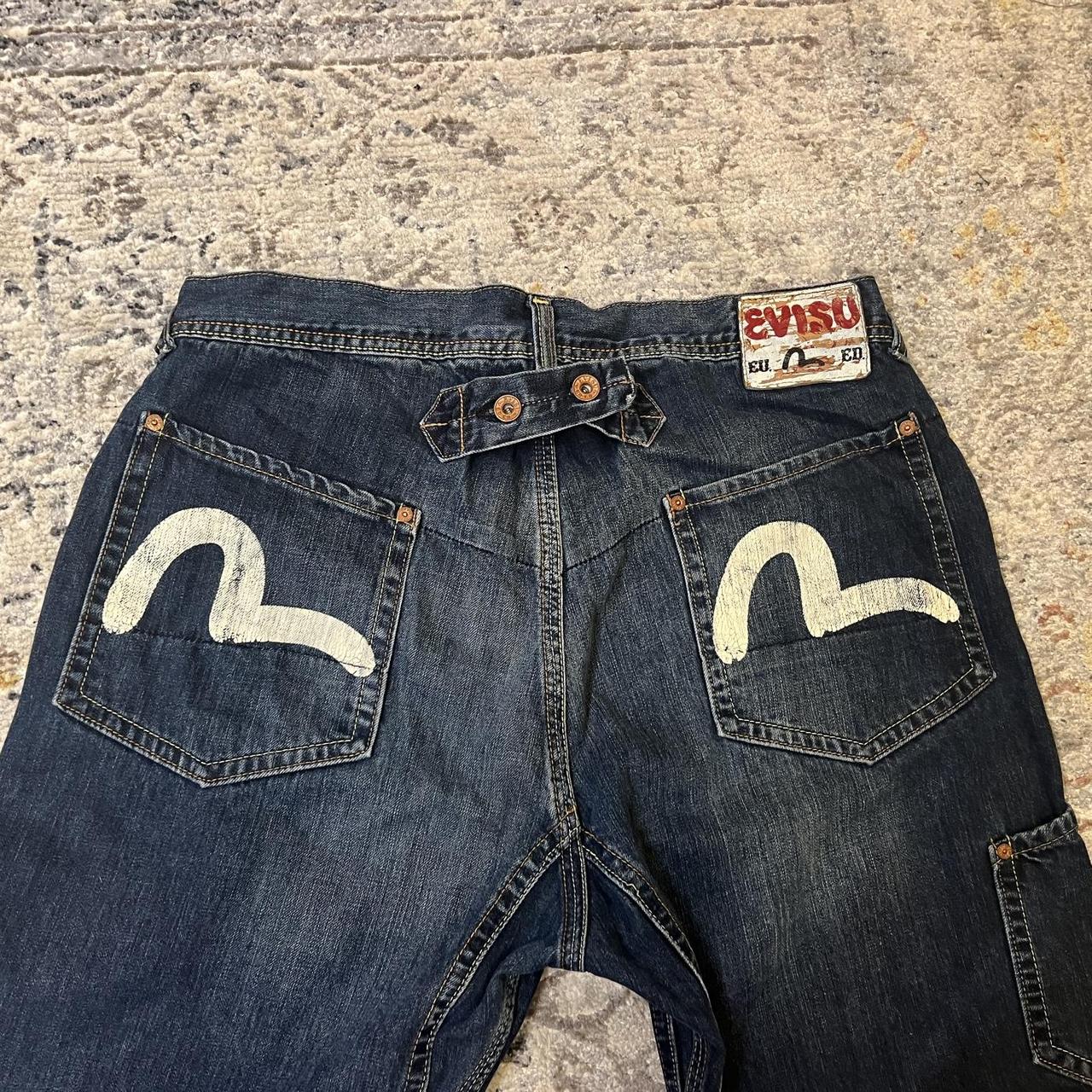 MESSAGE BEFORE BUYING evisu baggy wide leg jeans 36w... - Depop