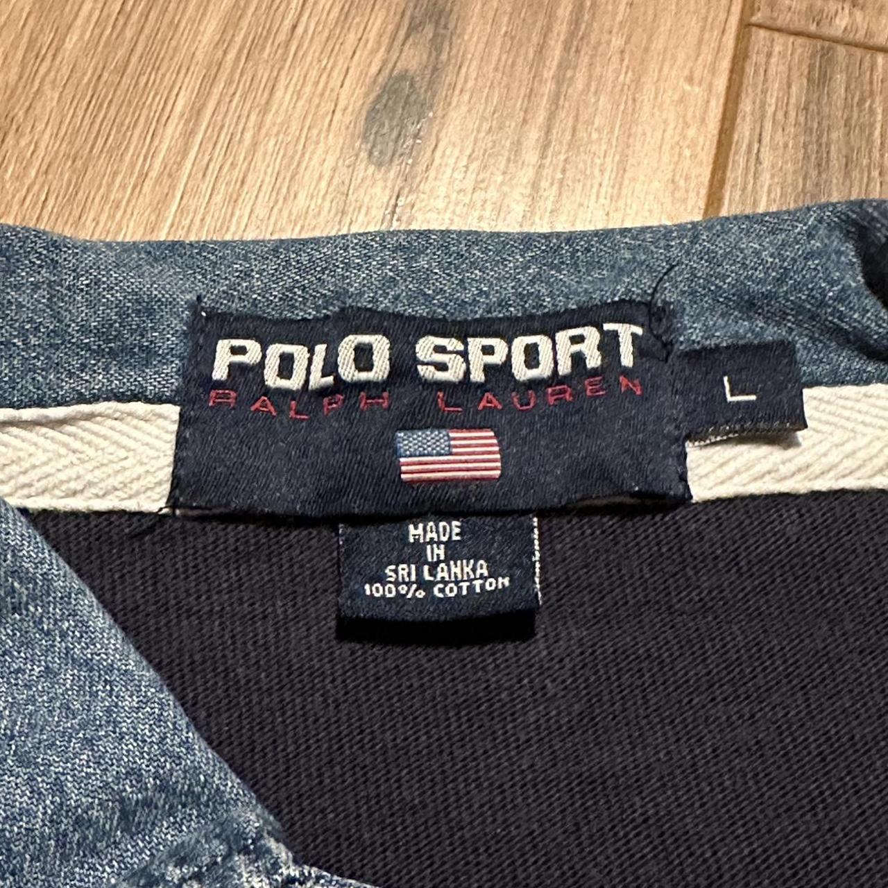 Vintage 90s Polo Sport Rugby Shirt. Denim Collar and... Depop