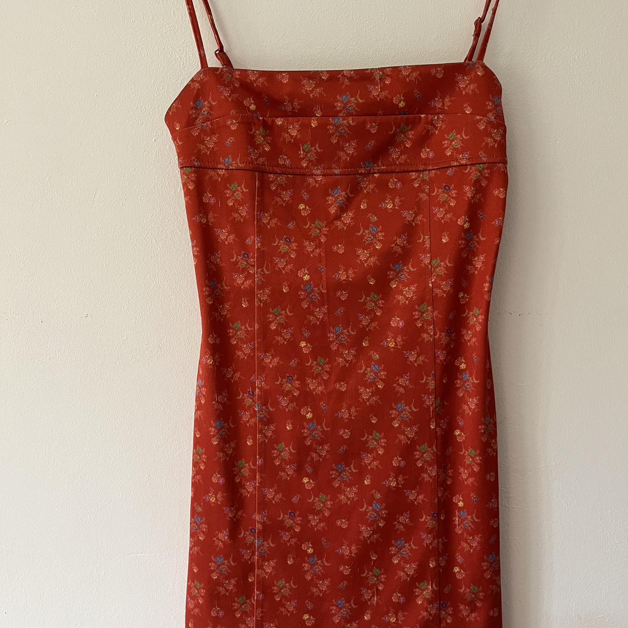 Urban outfitters orange mini dress with floral print... Depop