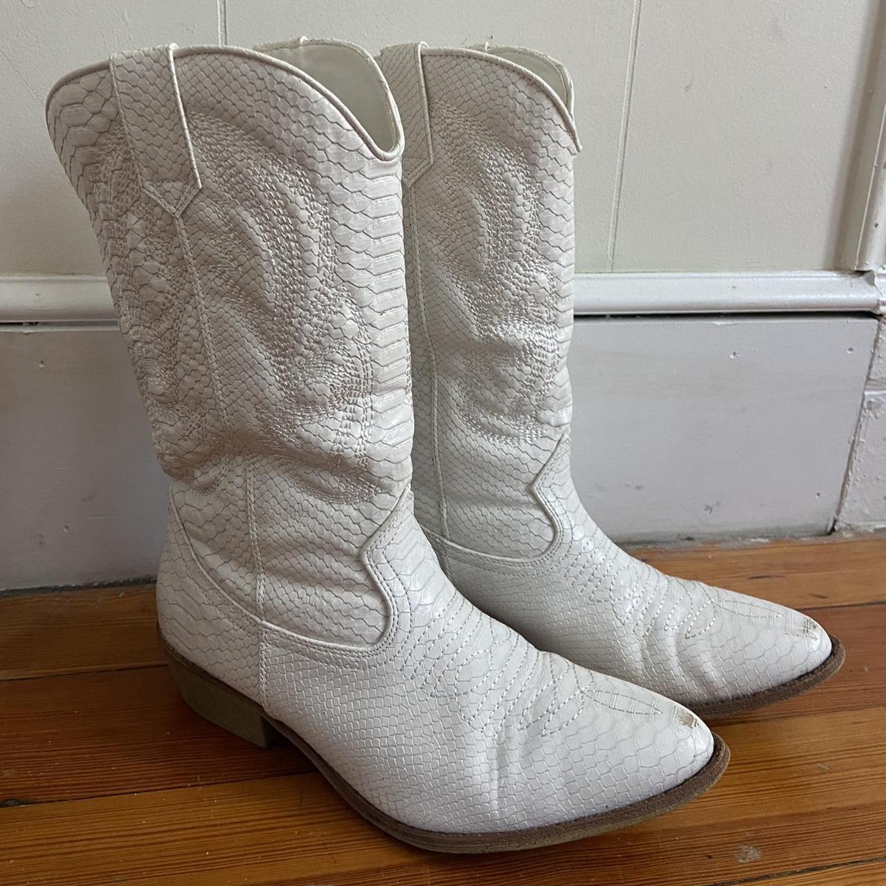 mens white snakeskin boots