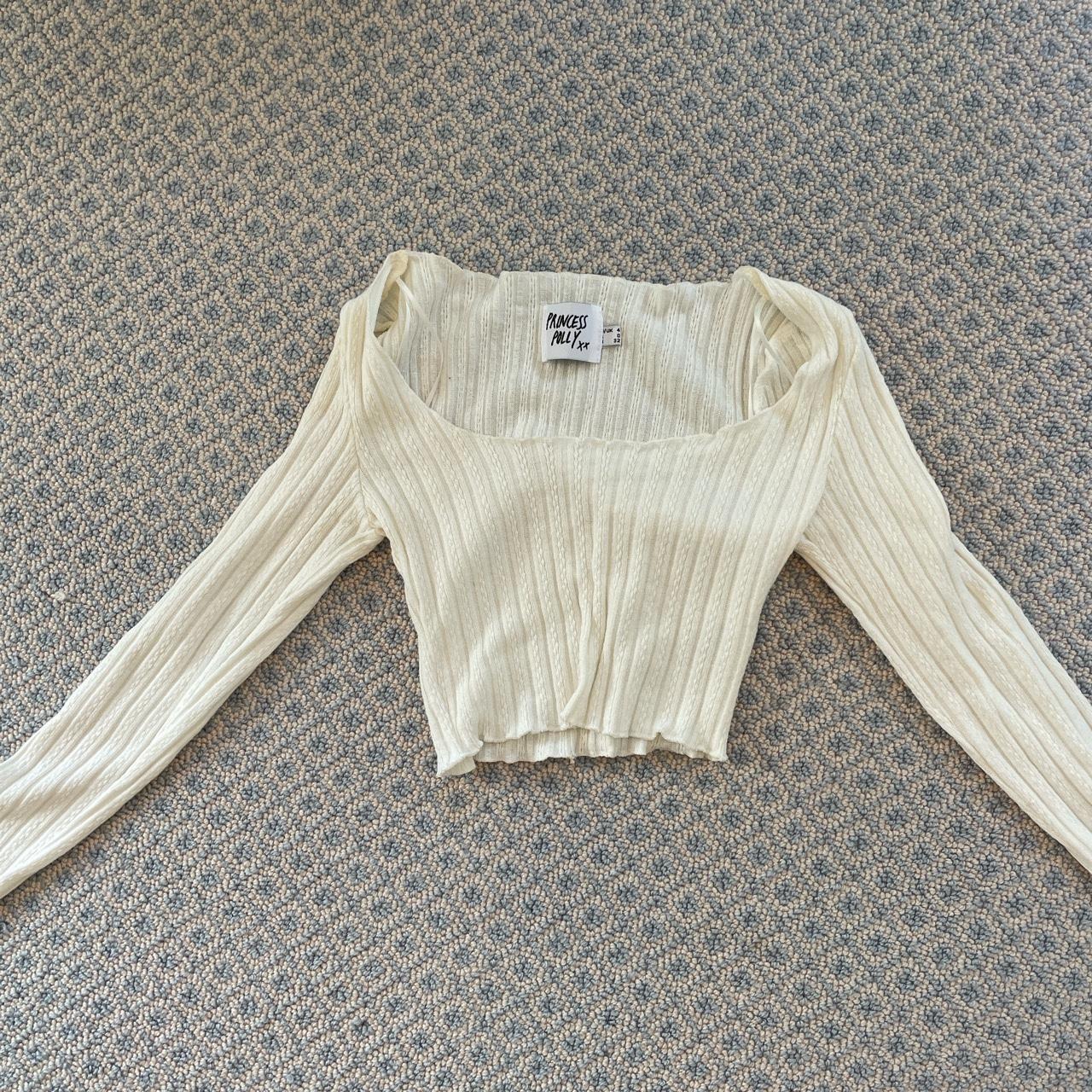 Princess Polly white long sleeve crop top🤍 - Depop