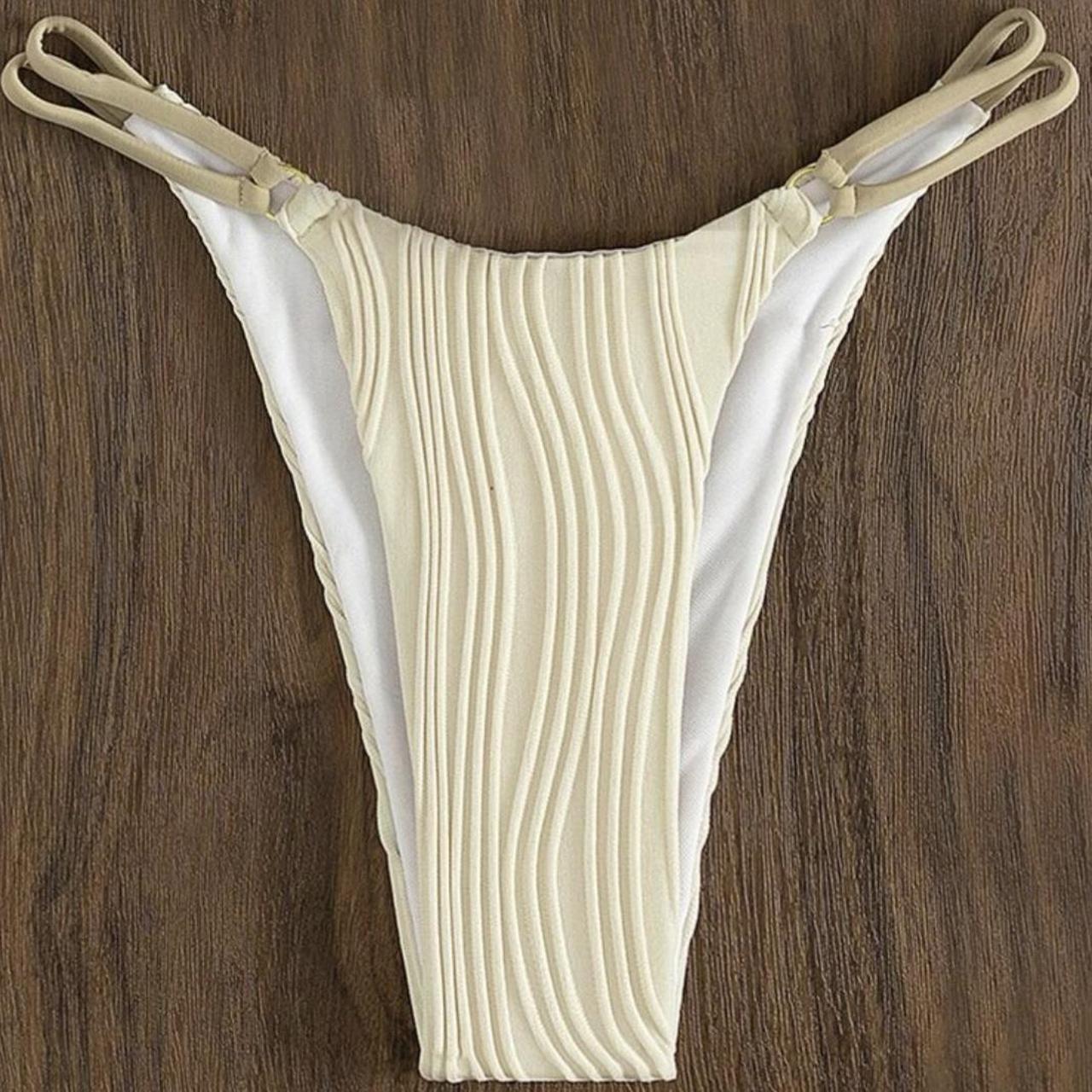 ZAFUL Women's Tan and Cream Bikini-and-tankini-bottoms (2)