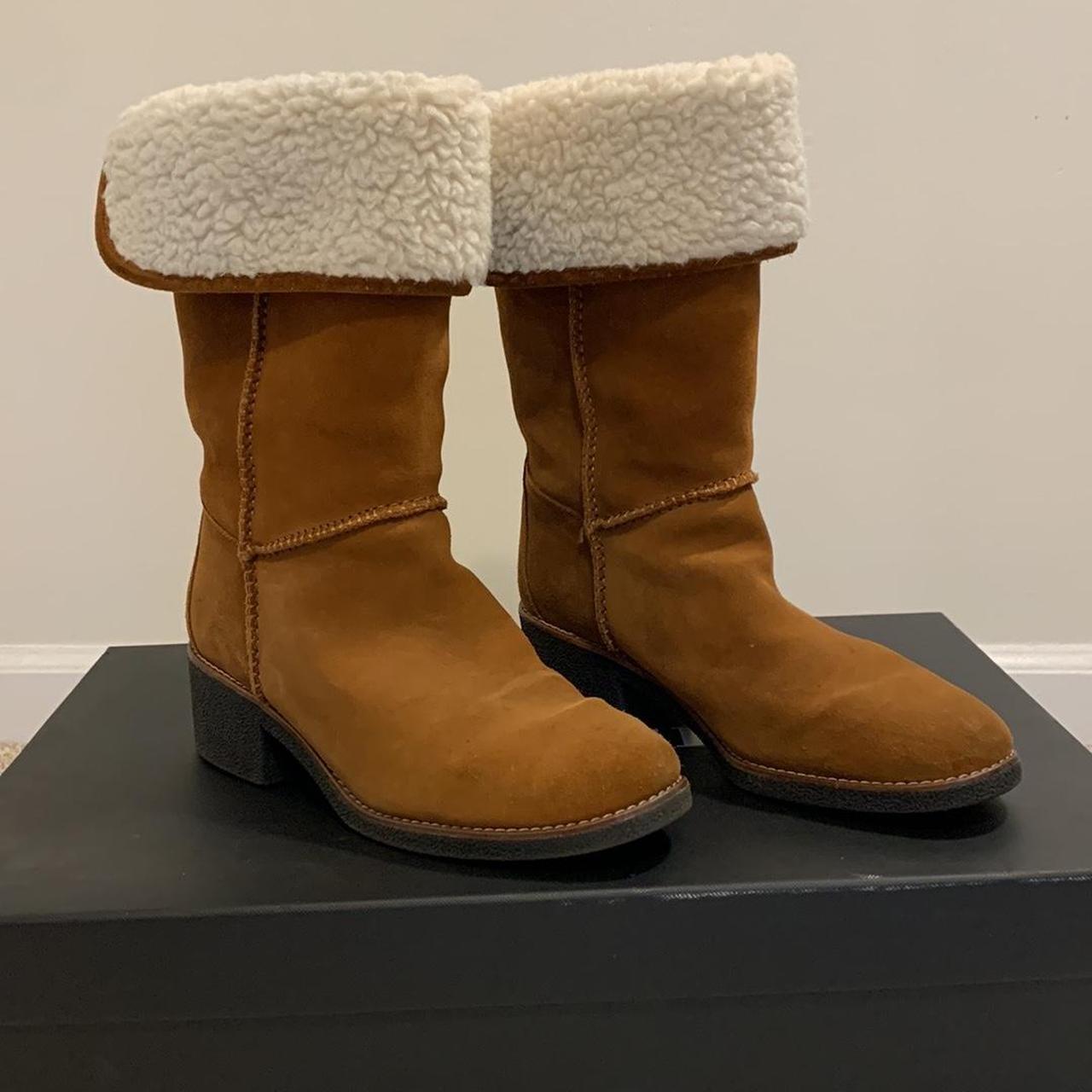 Coach Turnlock Shearling Boots EUC with