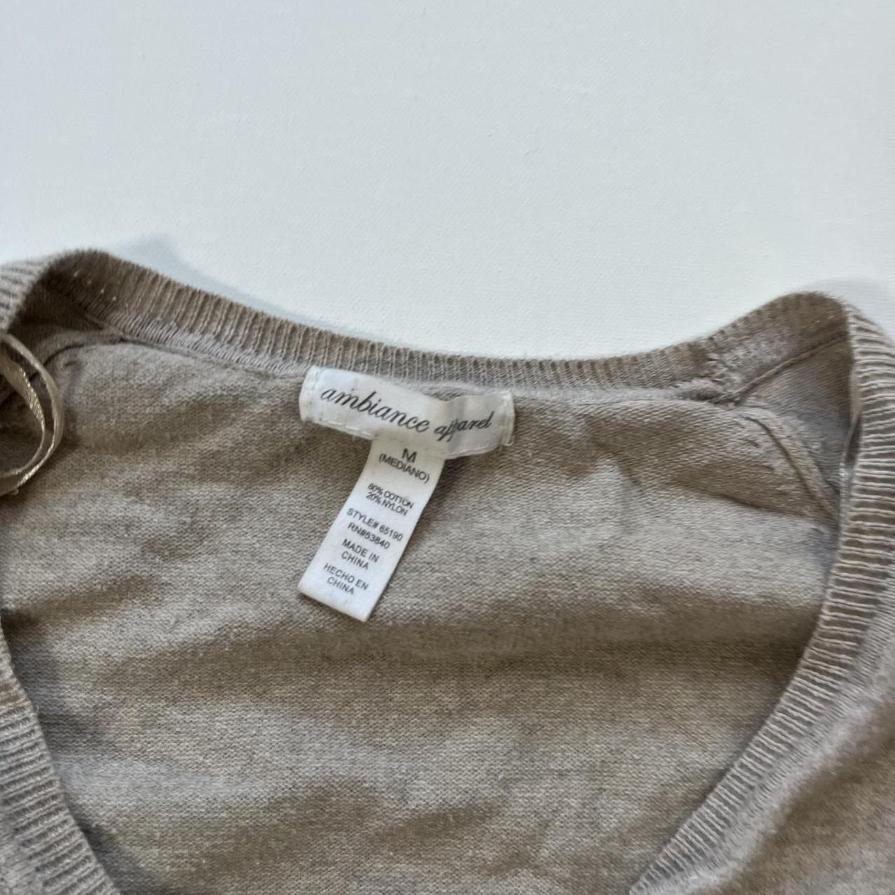Women's Sweater - Tan - M – basic button knit swe… - image 4