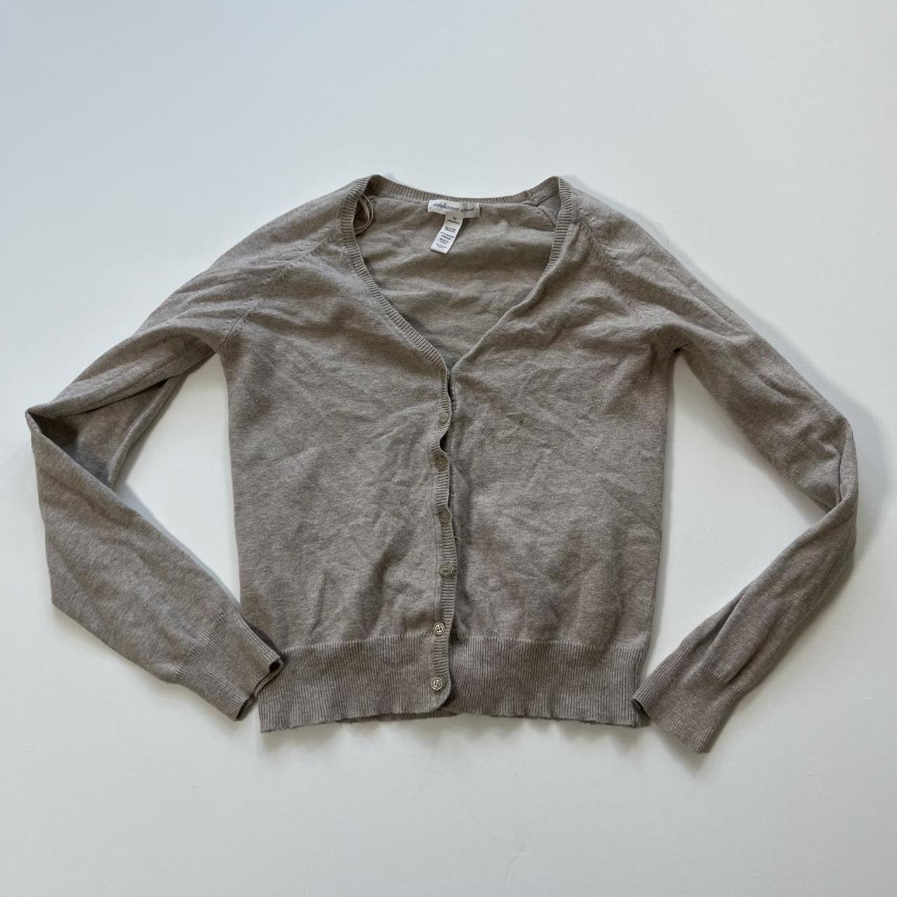 Women's Sweater - Tan - M – basic button knit swe… - image 3