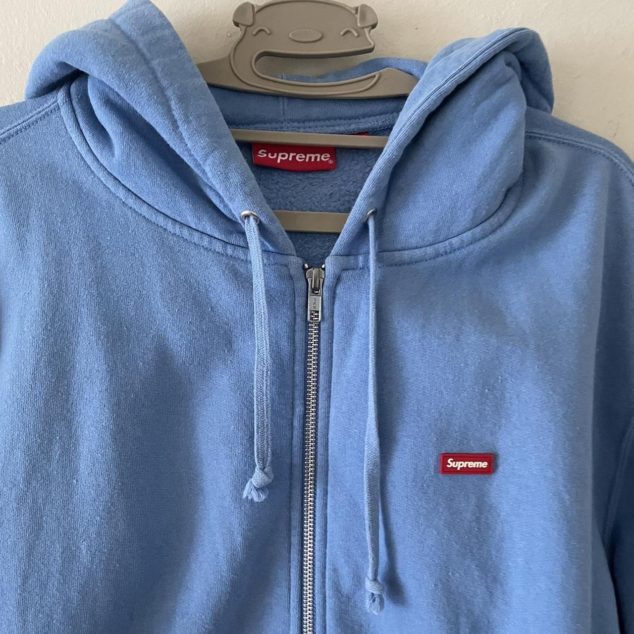 Supreme Zip Up Hooded Sweatshirt Large 🩵 pit to pit... Depop