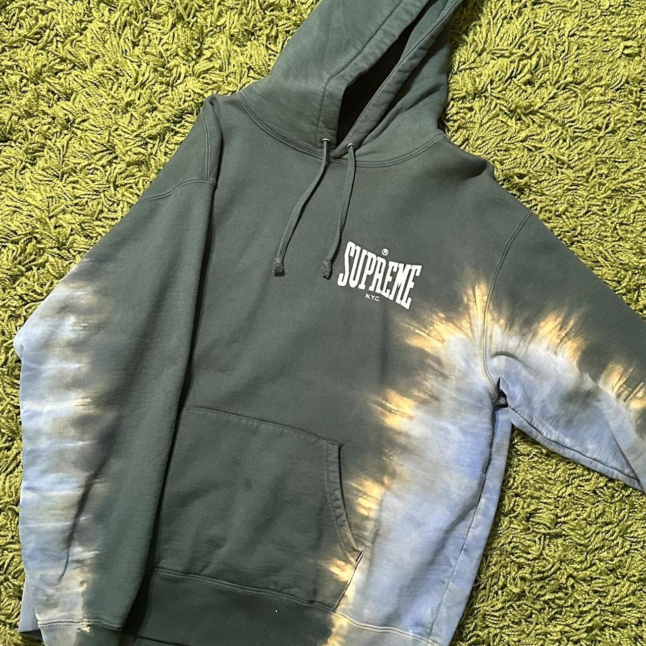 green tie dye supreme nyc hoodie bought from the Depop