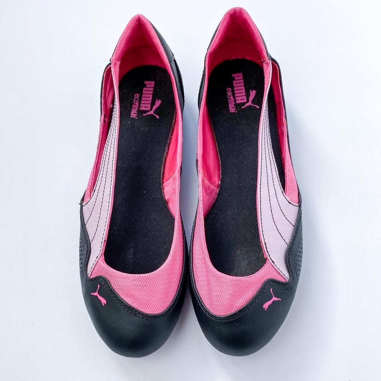 Black and hot pink puma shoes online