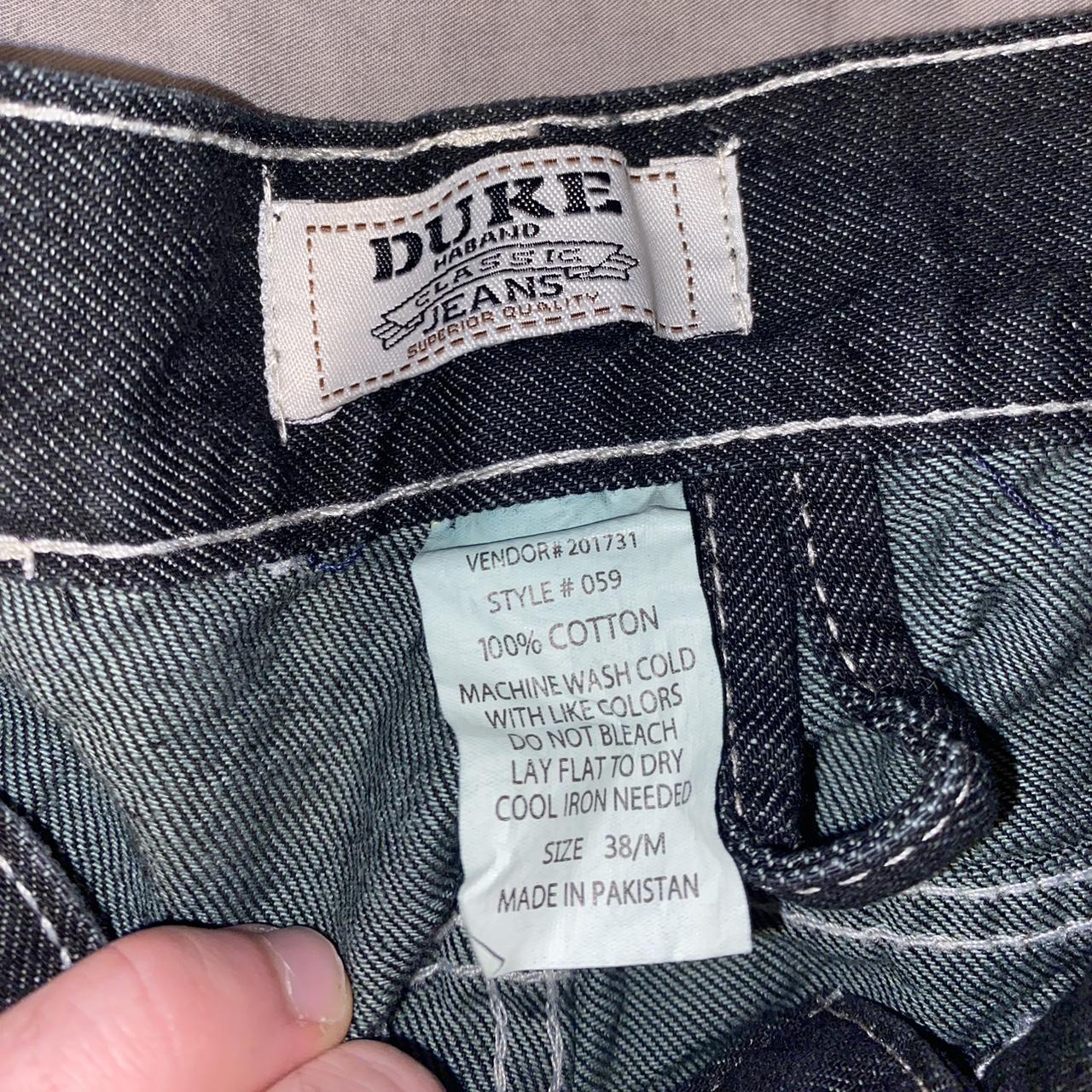 Duke black jeans with white stitching Loose fits,... - Depop