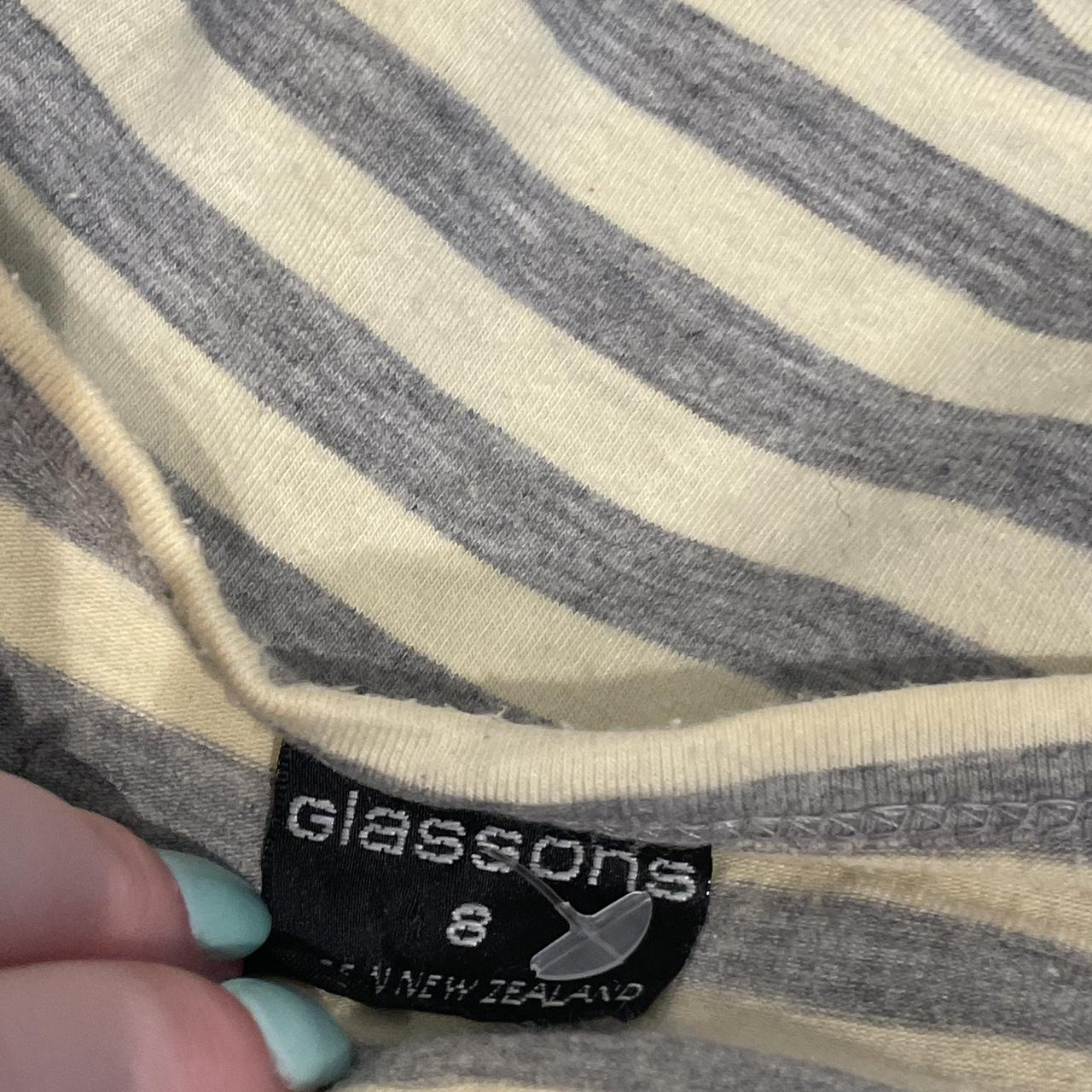 Glassons Women's Yellow and Grey Top | Depop