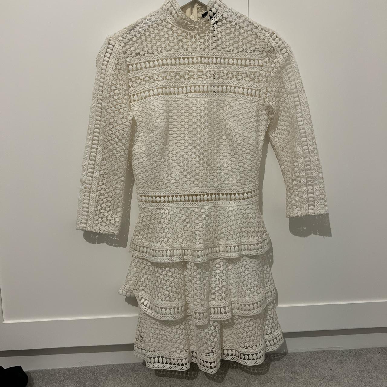 Beautiful white netted dress. - Depop