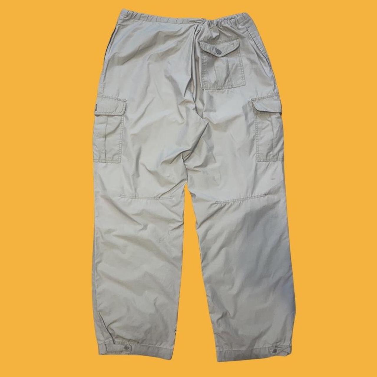 Vintage Y2K cargo parachute pants drawstring waist... Depop