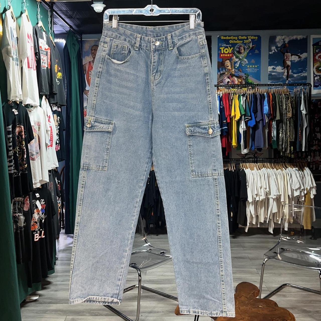 Vintage 90s streetwear wide-leg cargo carpenter jeans