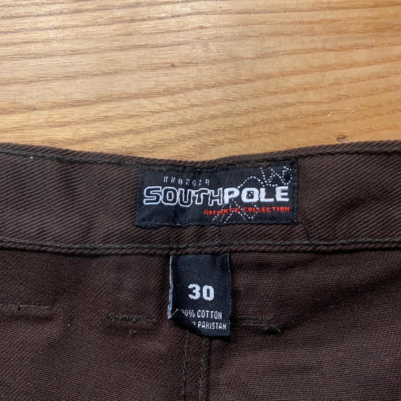 Vintage 90s Y2K south pole brown denim... - Depop