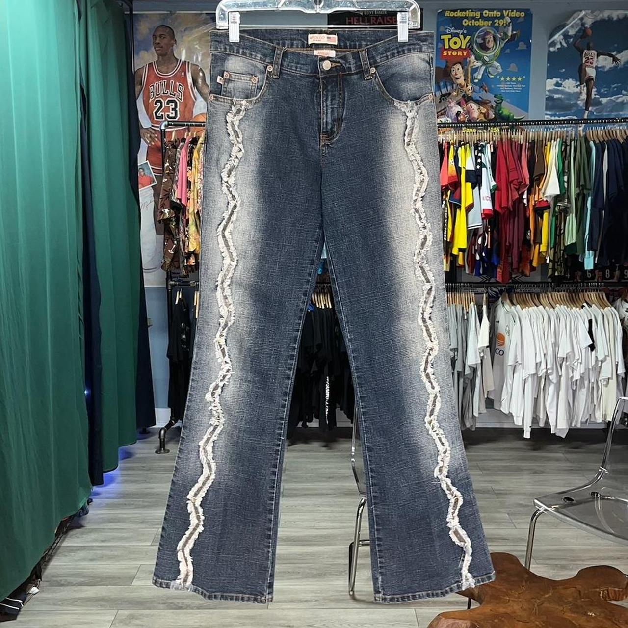 Vintage 90s Y2K mudd style apollo light wash blue...