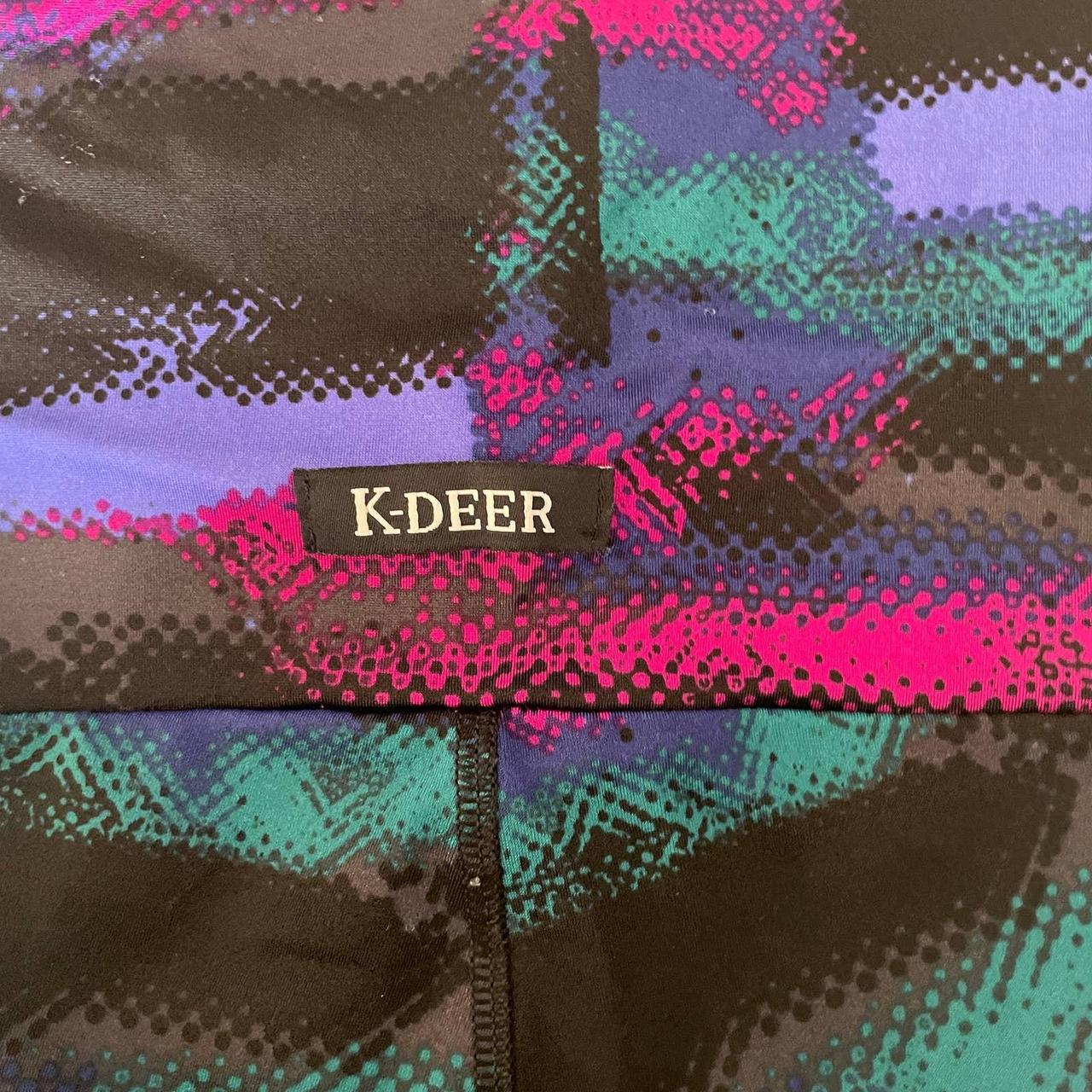 K-Deer Black Red Green Purple Abstract Striped - Depop