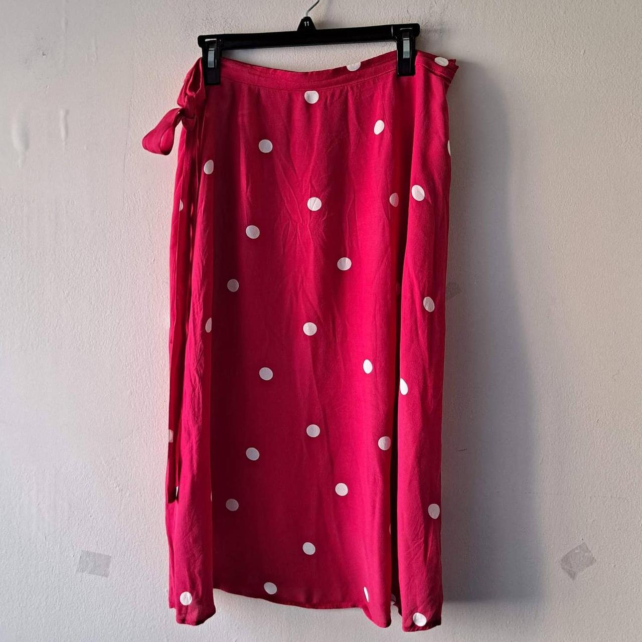 Loft red outlet polka dot skirt