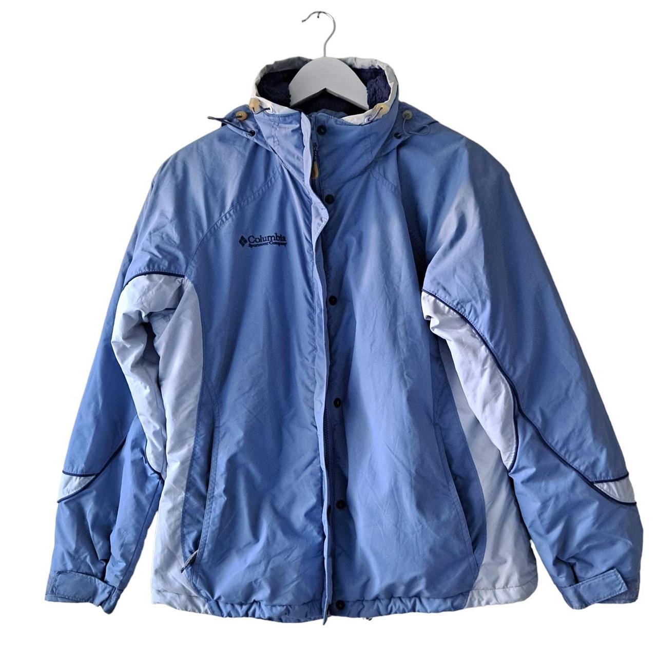 Columbia Blue / Light Gray Full Zip/Button Closure | Depop