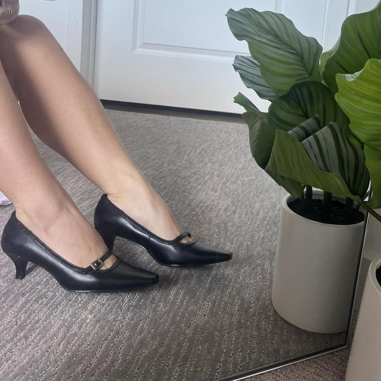 metallic kitten heels