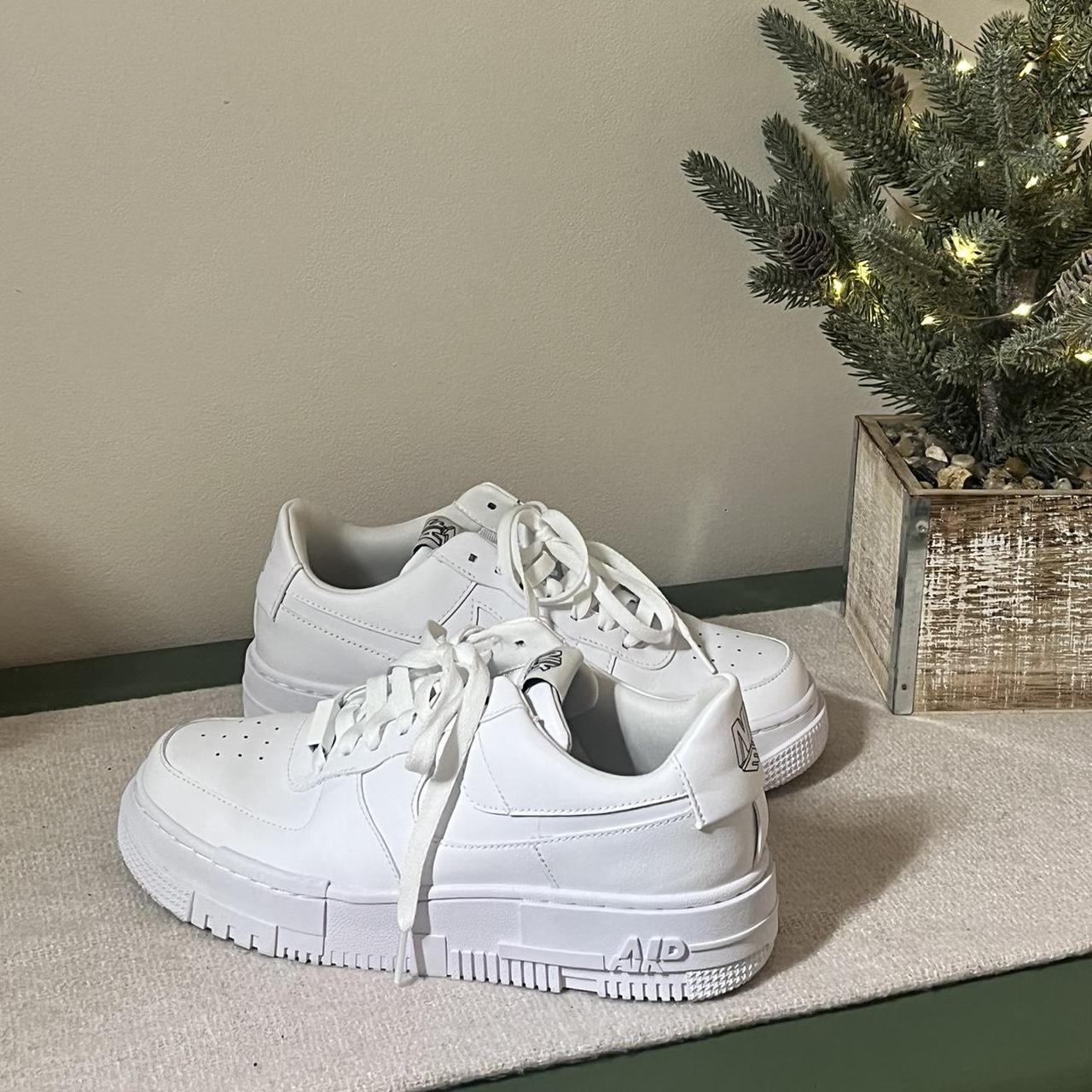 nike pixel triple white