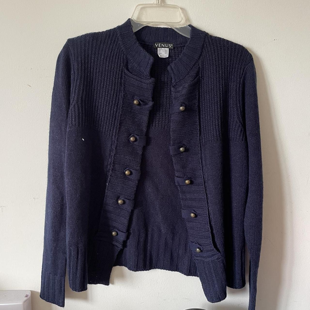 Venus Women's Navy Cardigan | Depop