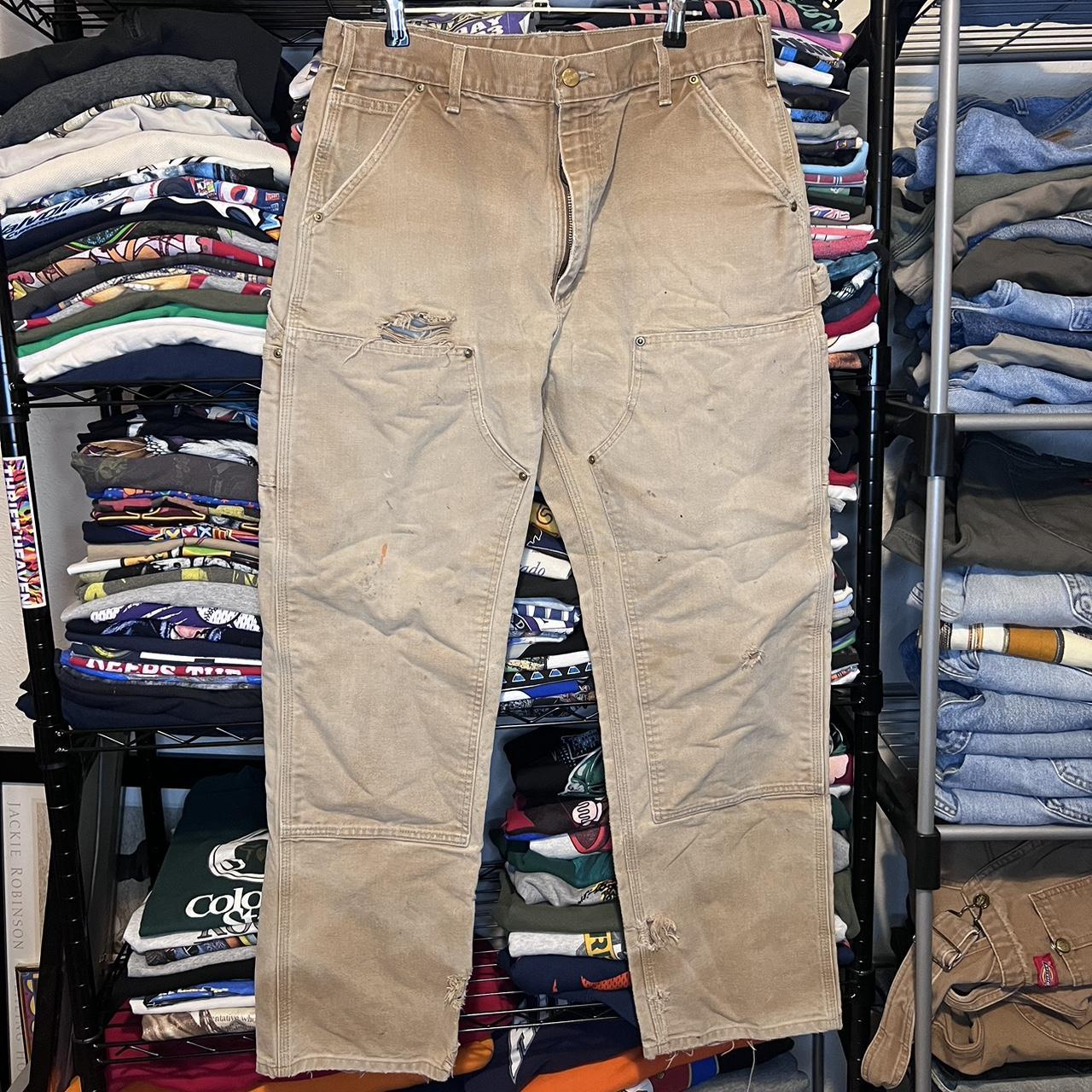 Vintage Carhartt pants. Vintage flannel lined - Depop