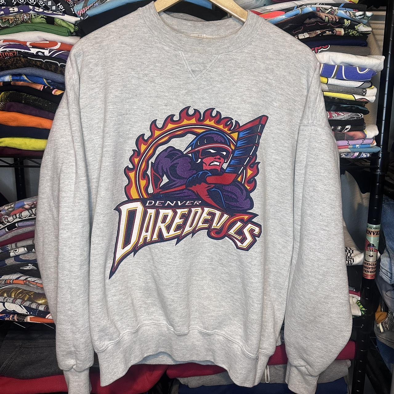 Vintage Denver Daredevils Hockey Sweatshirt/... - Depop