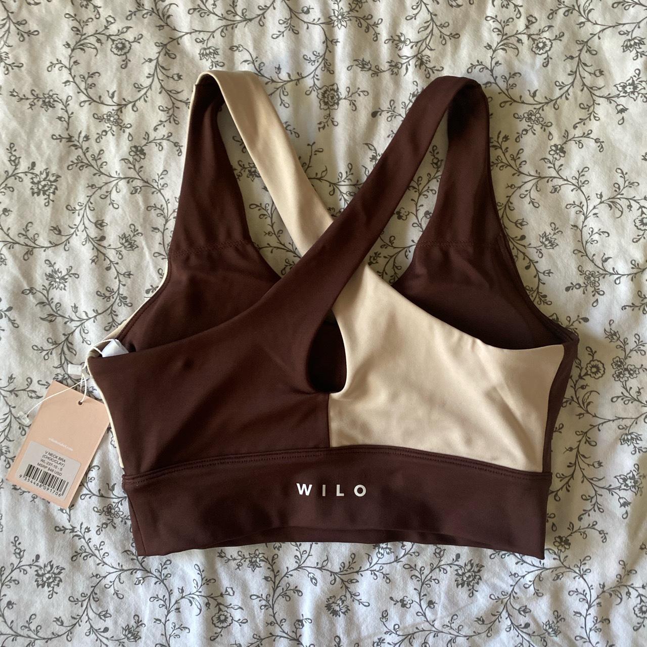 wilo color block padded sport bra activewear, cross - Depop