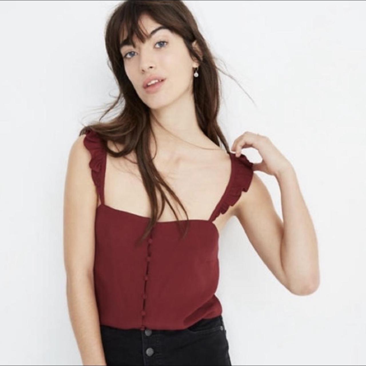 Madewell ruffle strap cami clearance top