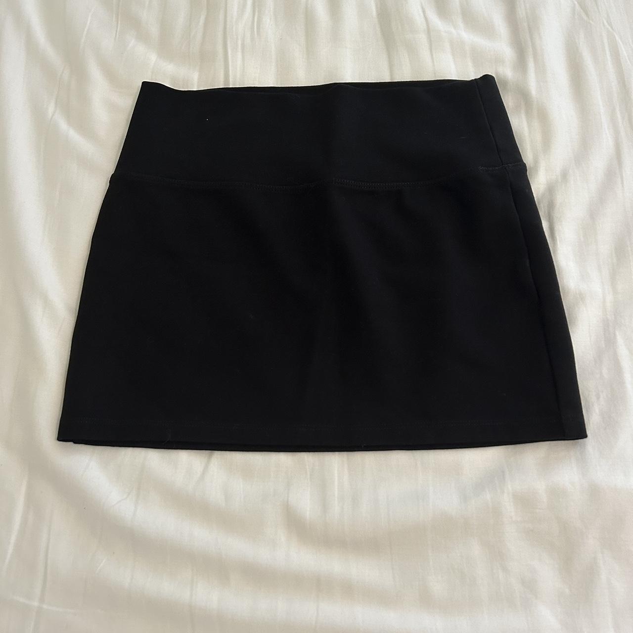 aritzia sunday best black bodycon mini skirt thick... - Depop