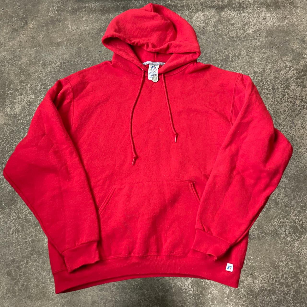 Russell Red Blank Hoodie #russell #red #hoodie... - Depop