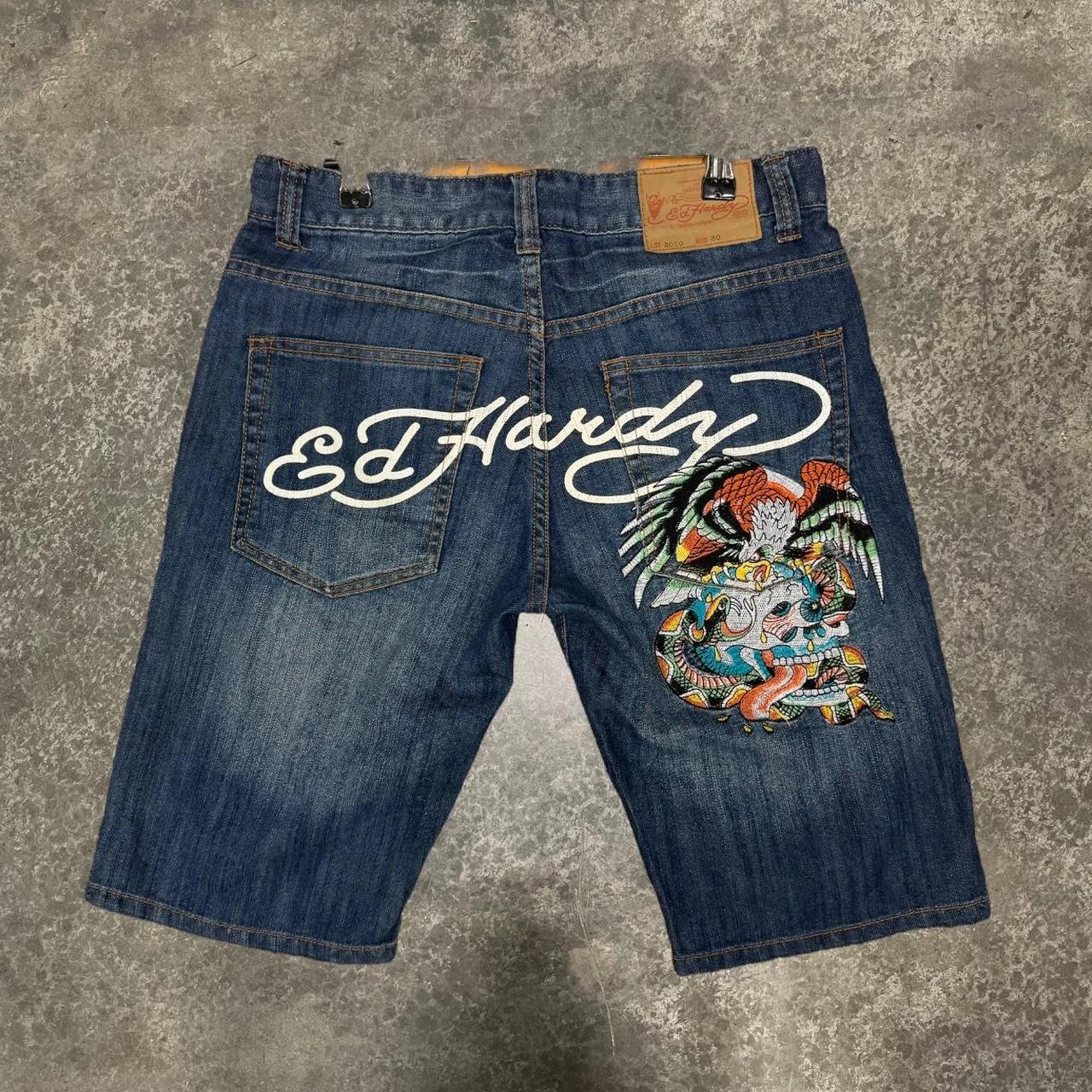 2010 Ed Hardy Jorts #y2k #ed #hardy #jorts... - Depop