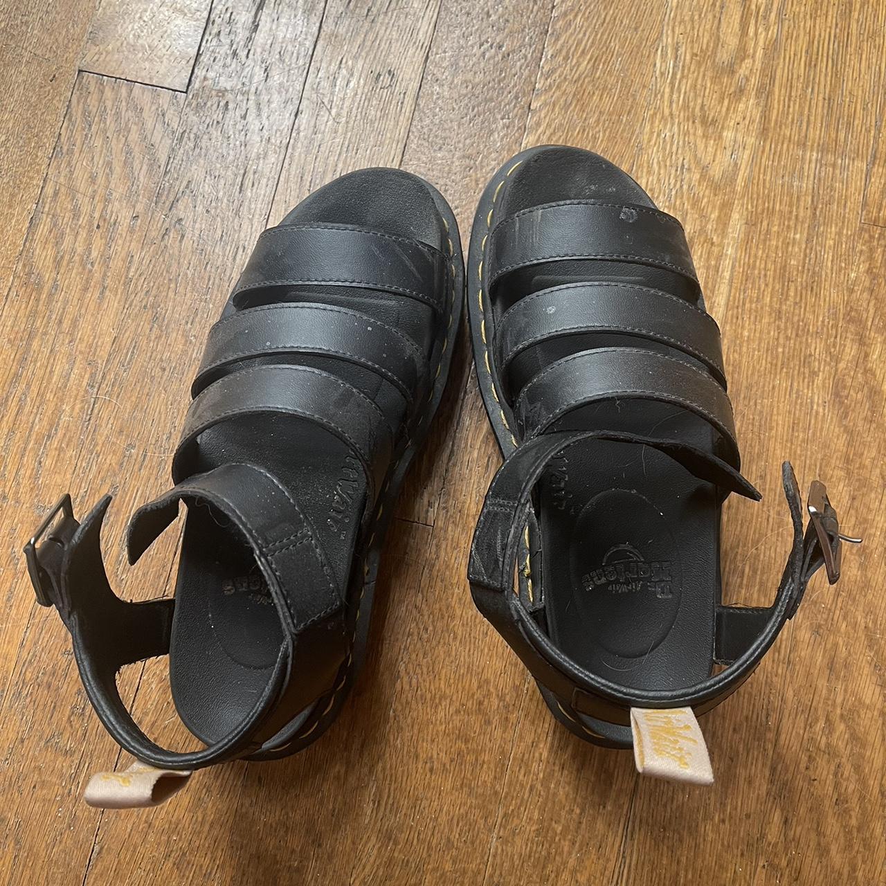 Doc Marten sandals. Barely worn. Minor repair to the... - Depop