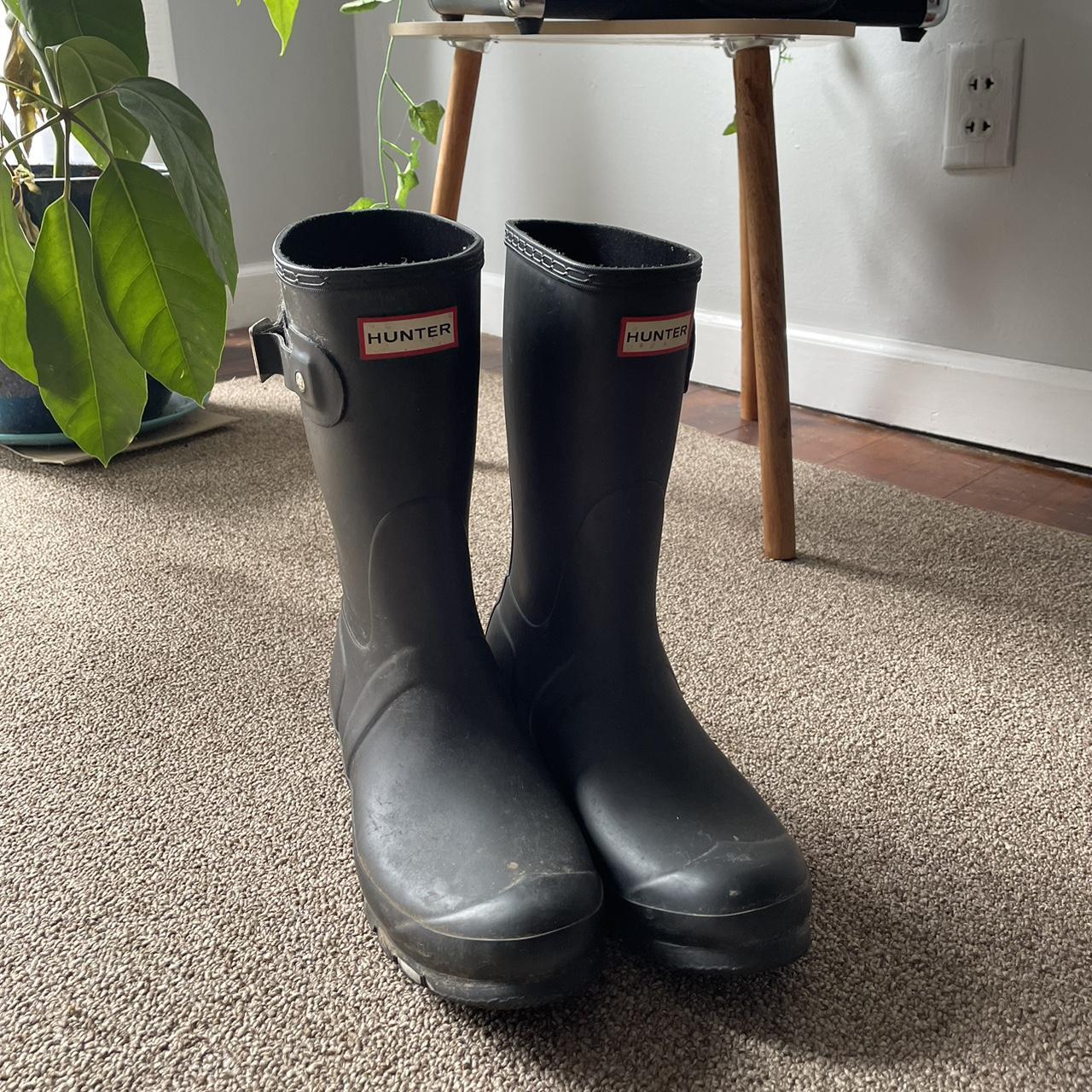 •Short Matte Black Hunter Boots •Likenew... Depop