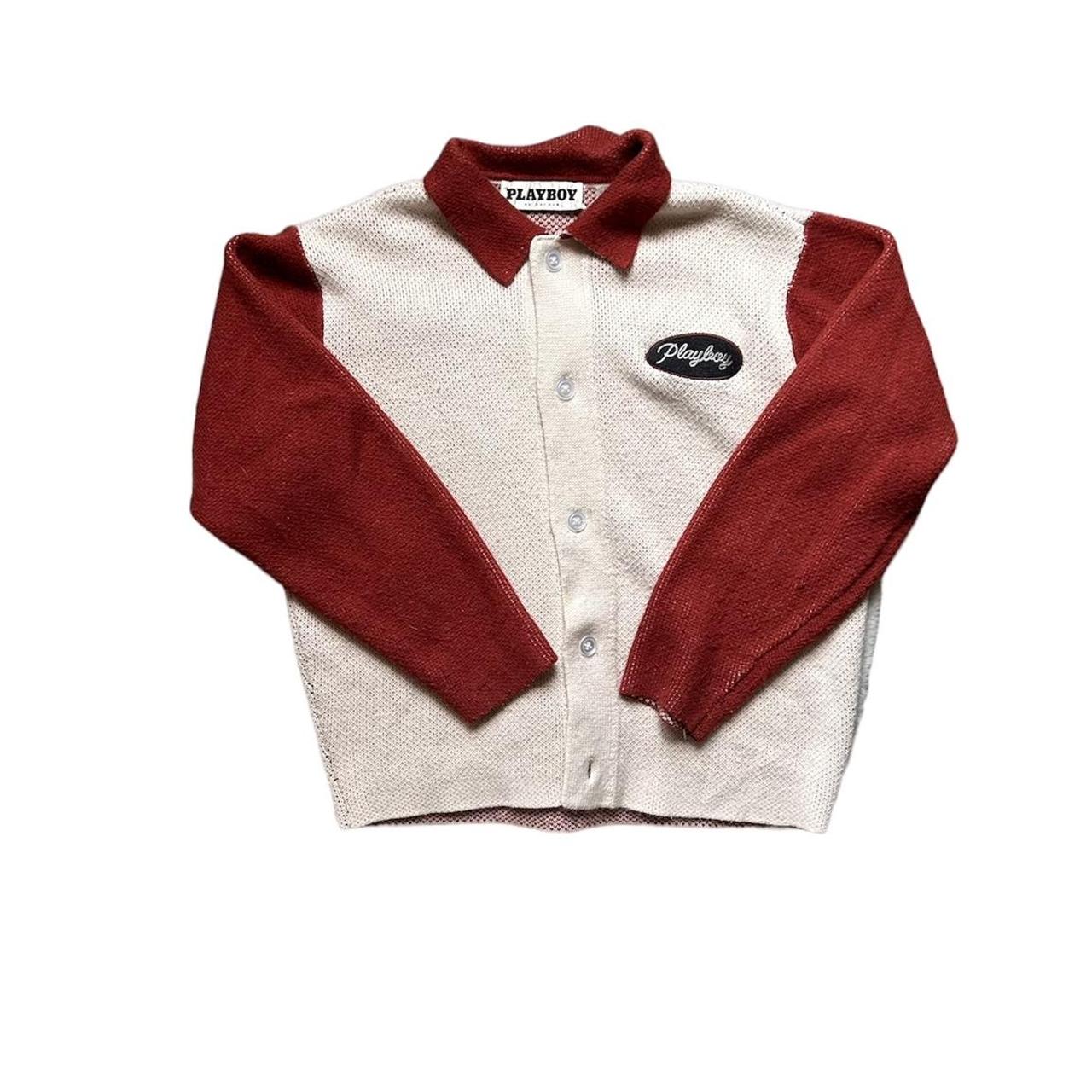 PacSun Men's Red and Cream Cardigan